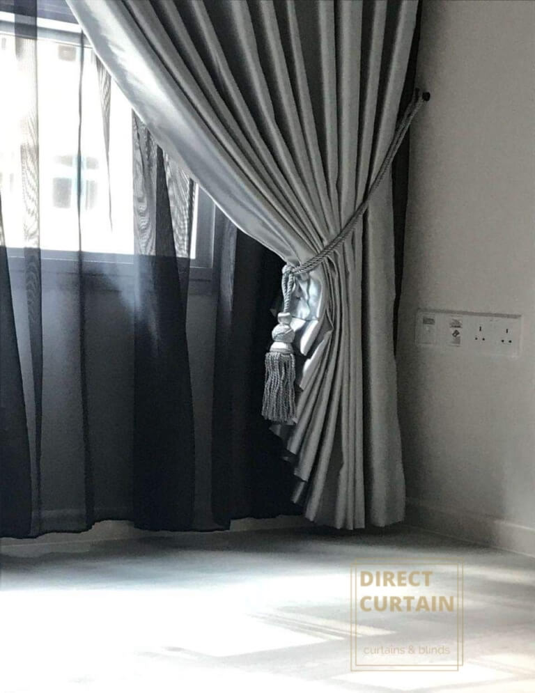 Silver Night Curtains and Black Day Curtains