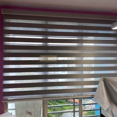 Korean Combi Blind – Oxford Grey SKU KBBO804 open