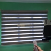 Korean Combi Blind – Oxford Pavillion Grey Brown SKU KBBO802 opened half