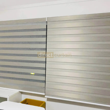 Korean Combi Zebra Blind – Blackout Oxford Pavilion Grey Brown
