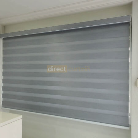 Zebra Blind – Blackout Oxford Grey Closed