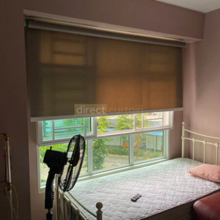 Roller Blinds - Metallic Semi-sheer Brown - Boon Keng Singapore