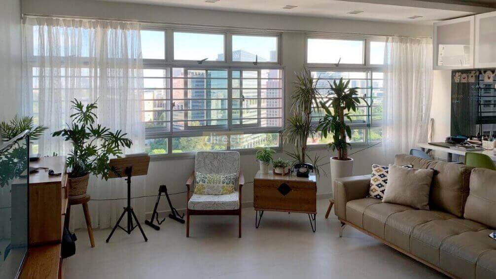 curtains in a singapore living room before using venetian pvc blinds