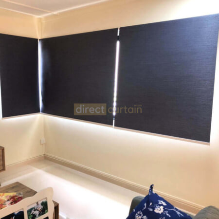 Blackout Roller Blind Denim Blue Grey LVR