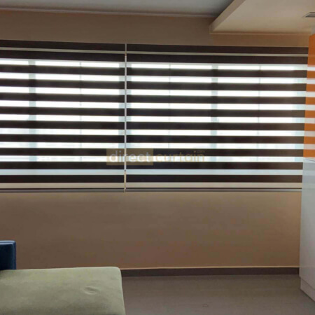 Korean Zebra Blind – Blackout Oxford Brown - Bedok Singapore