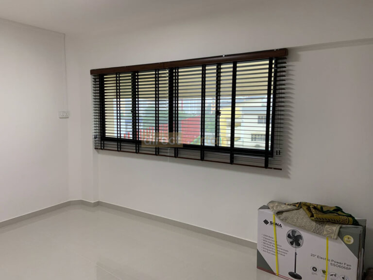 Fauxwood (PS) Venetian Blind – 50mm – Dark Wood Brown Jurong Singapore