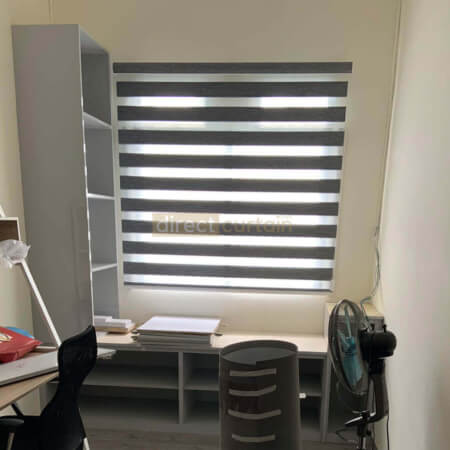 Korean Combi Zebra Blind – Glitter Black Grey