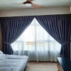 Night Curtain Dreamer Collection 17001-09 layered with off-white snow sheer day curtain