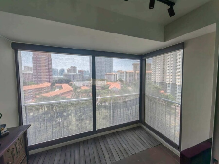 DBSS Balcony with Zip Track Blinds