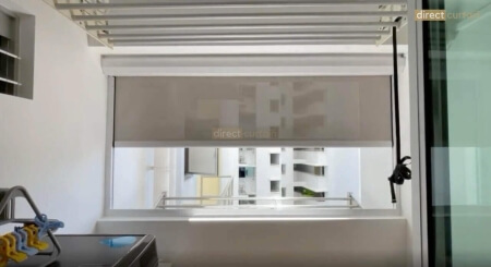 HDB Service Yard Zip Blind Singapore - Fabric 1% Alabaster