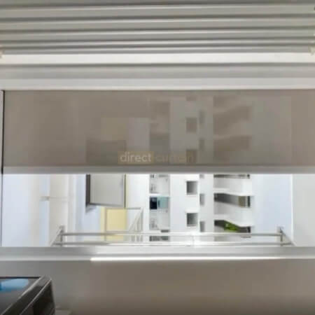 HDB Service Yard Zip Blind Singapore - Fabric 1% Alabaster