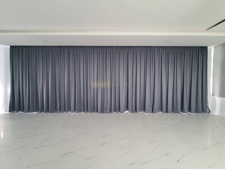 Dim-out Curtain - Designer Crisscross Classic Grey in Living Room